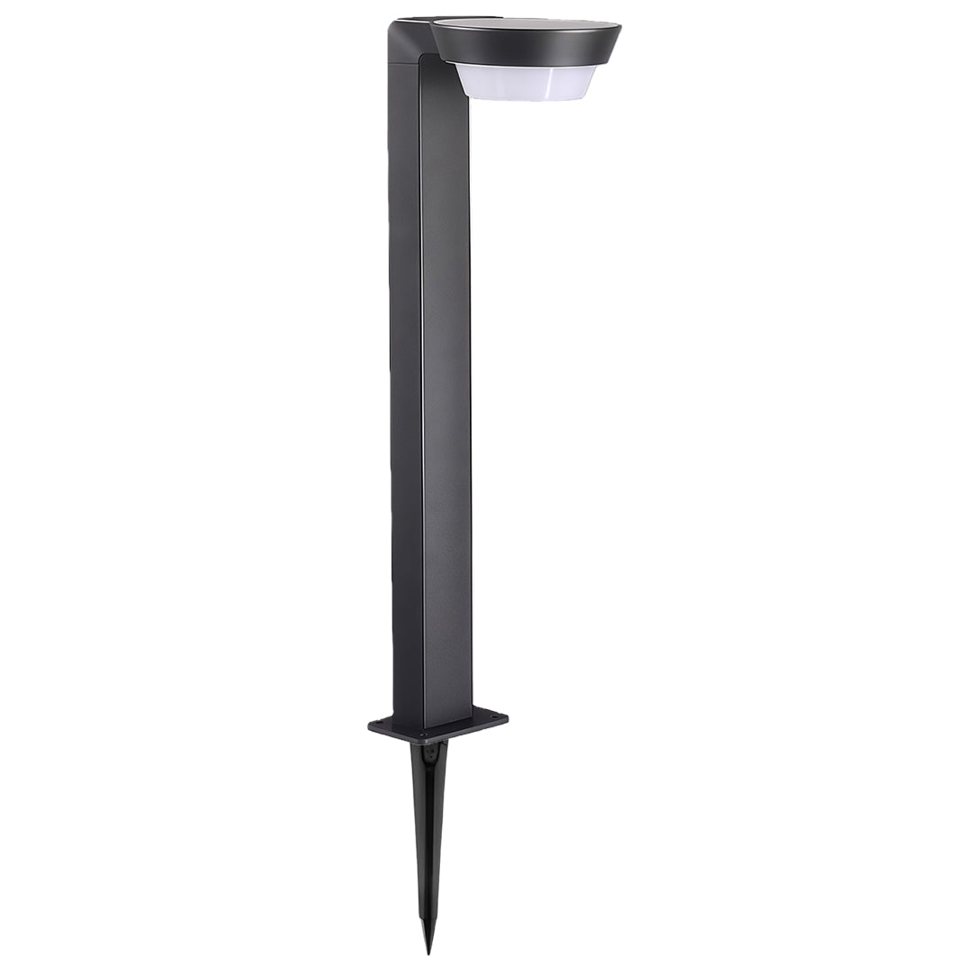 LED path light along a stone pathway, creating a stylish and functional lighting effect for outdoor settings.