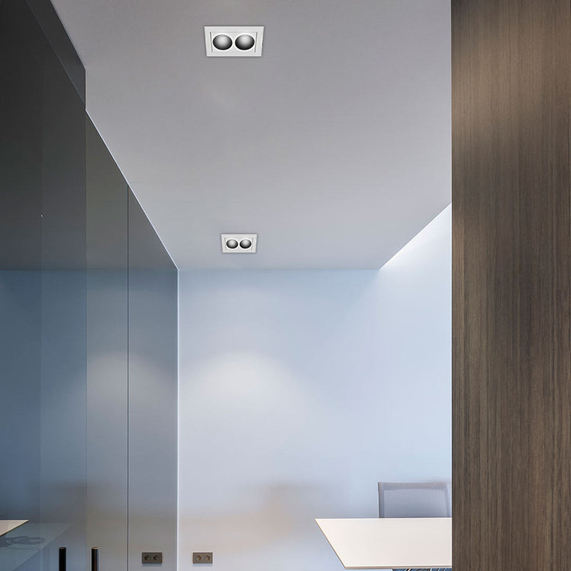 LED spotlights bulbs illuminating a cozy bedroom with soft, directional light.