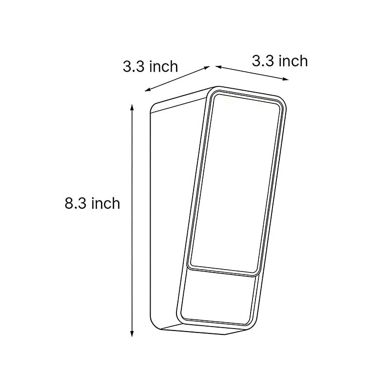 Technical diagram showing dimensions and structure of LED wall light outdoor waterproof models.