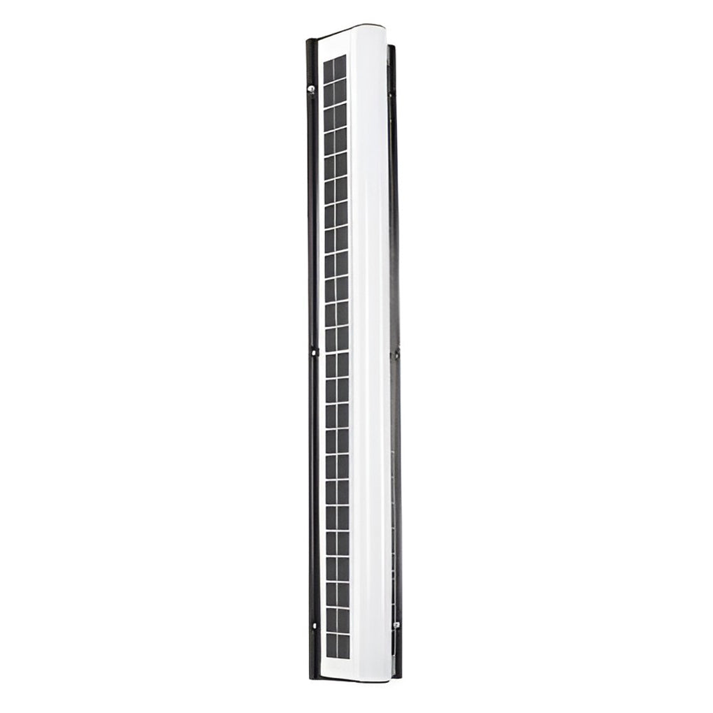 LED wall solar light with solar panel, side view showing slim profile.