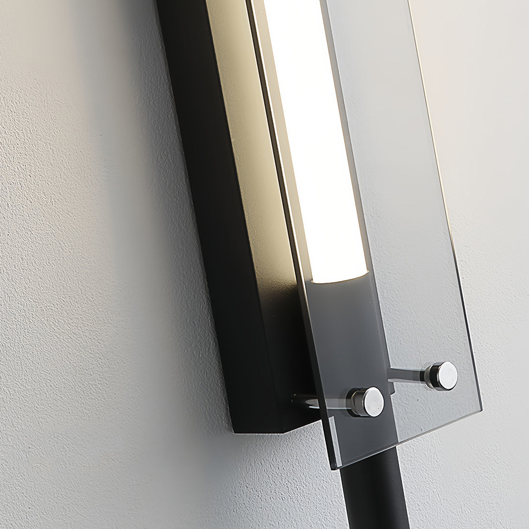Detailed mounting structure of led wall strip lights with metal bracket and clean modern finish.