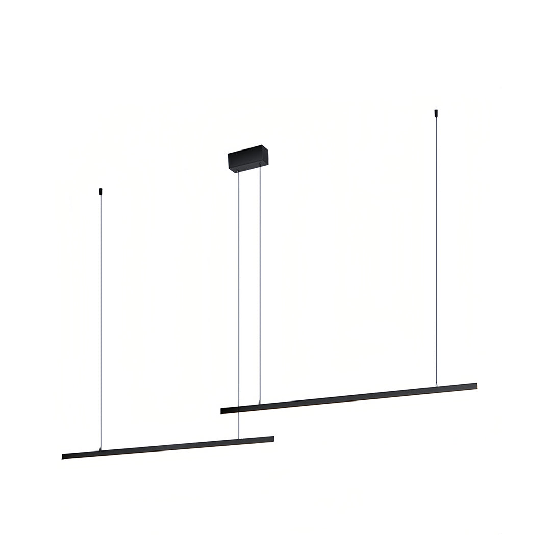 Modern linear small black pendant light with sleek horizontal design profile