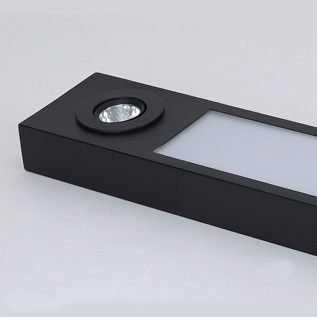 Linear ceiling pendant light LED module close-up view