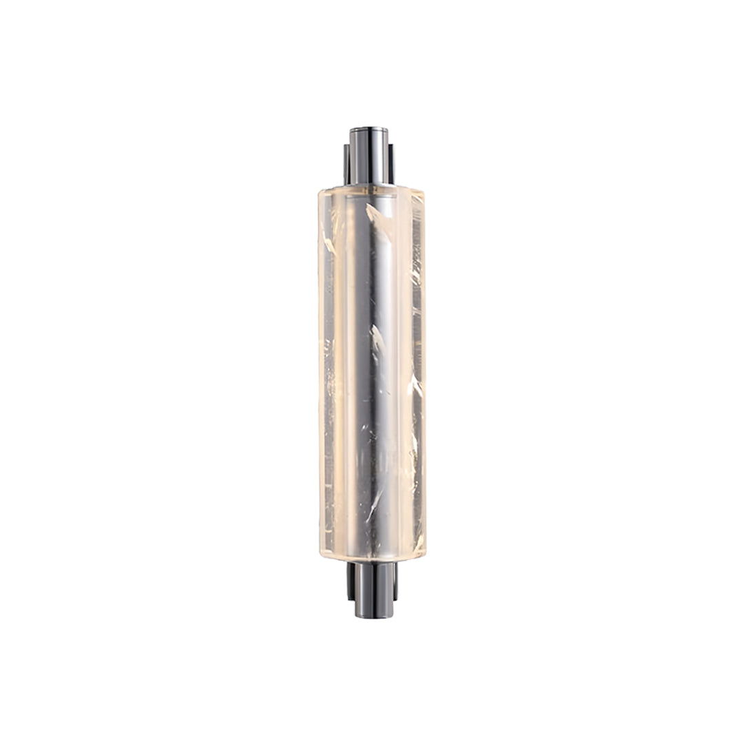 Contemporary crystal pendant light showcasing linear form with brilliant crystal elements and polished metallic finish