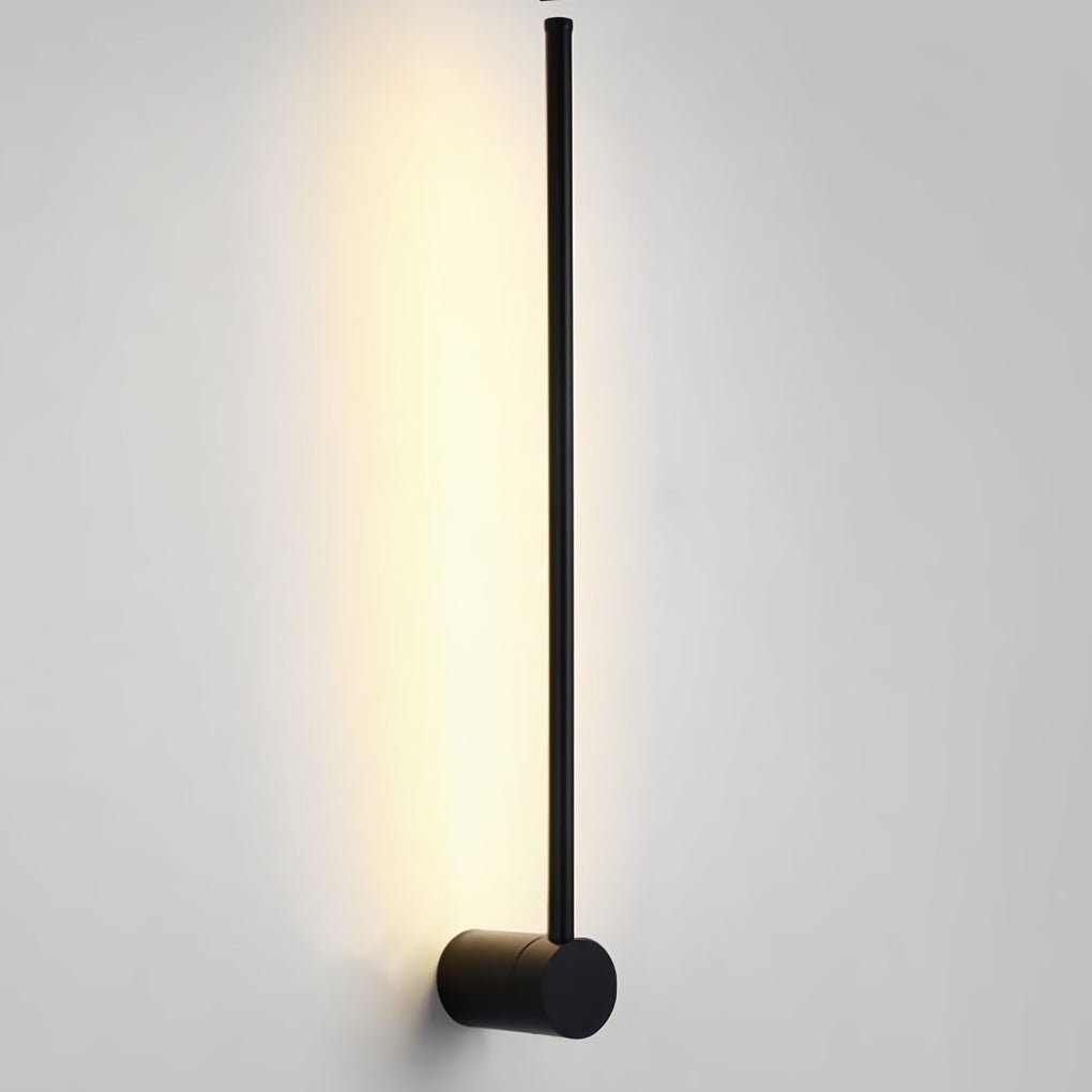 Black linear LED wall light vertical design