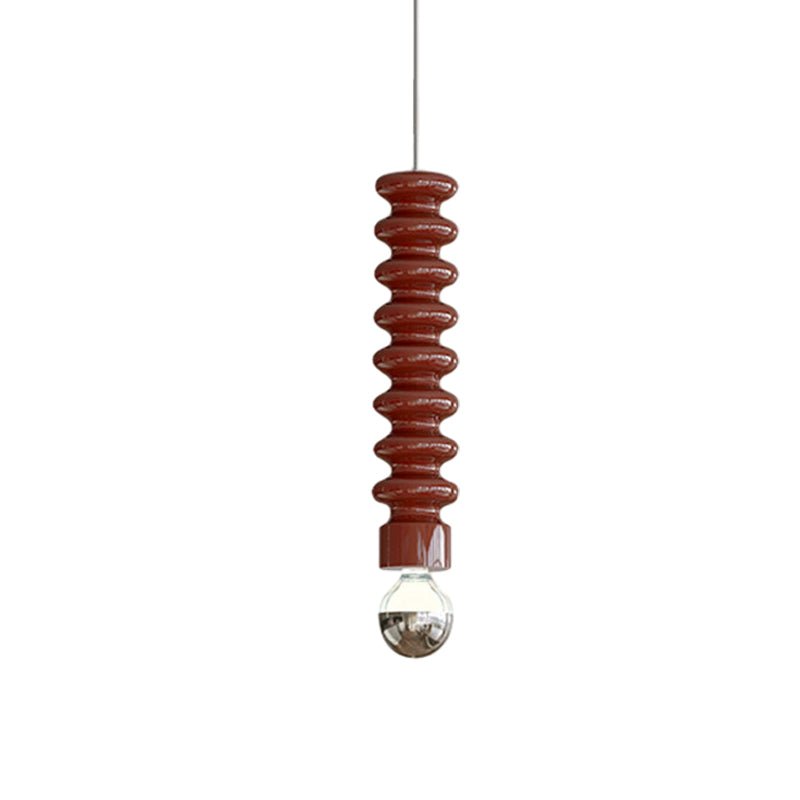 Long Creative Spiral Gourd Metal Semi - Plated Colorful Modern Pendant Lights
