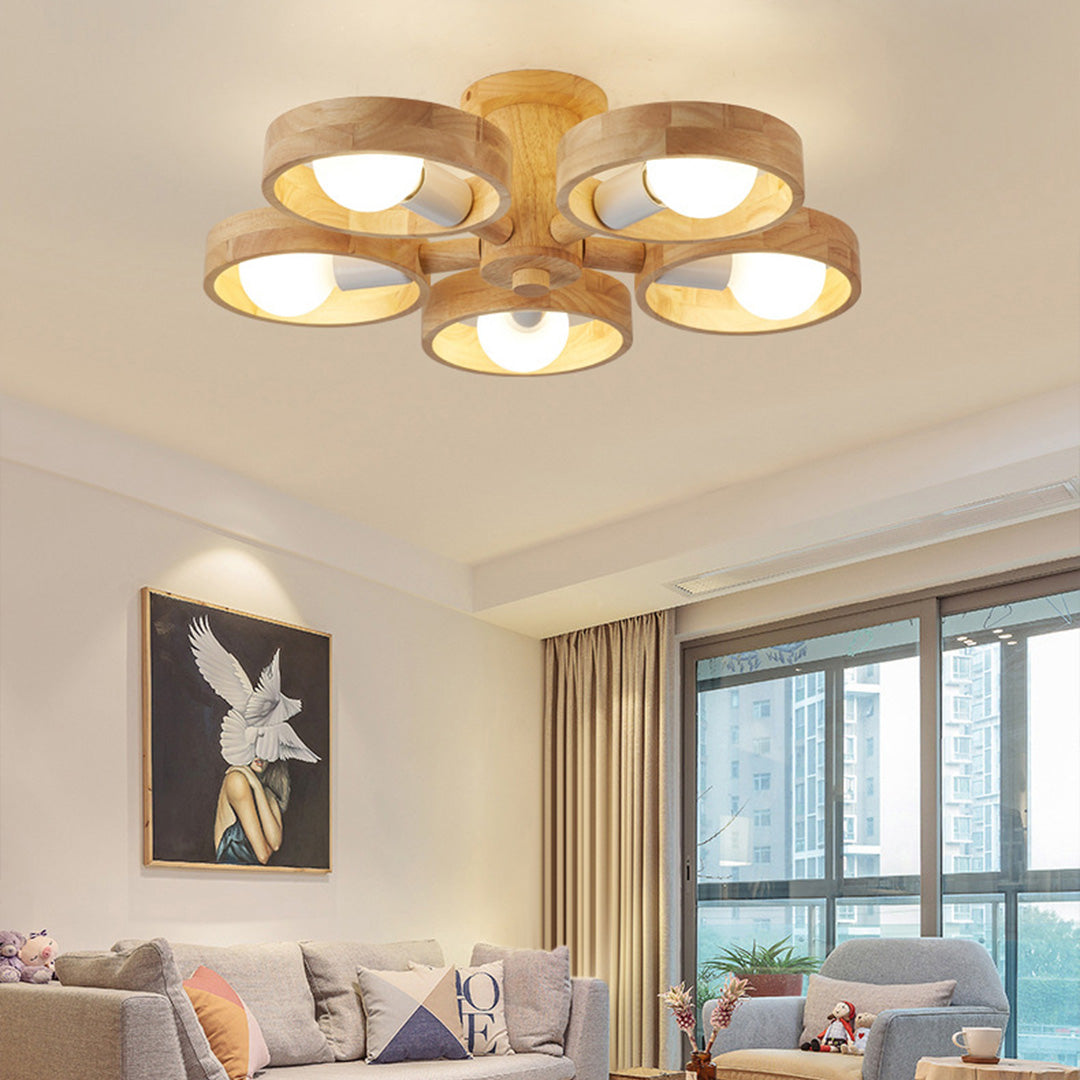 Luxury brass glass shade chandelier with multiple glass shades in premium wall light configuration