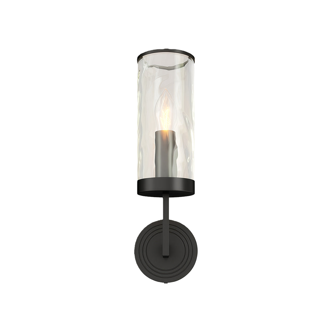 Modern luxury chandeliers inspired wall glass light in matte black with vintage bulb.