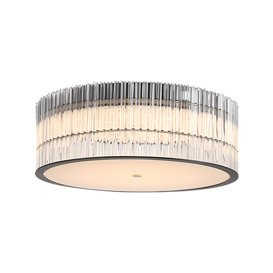 Medium sized crystal flush mount ceiling lights with a diameter of 19 inches ideal for modern living areas.