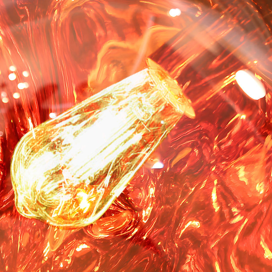 Close-up view of the melt pendant light glass surface