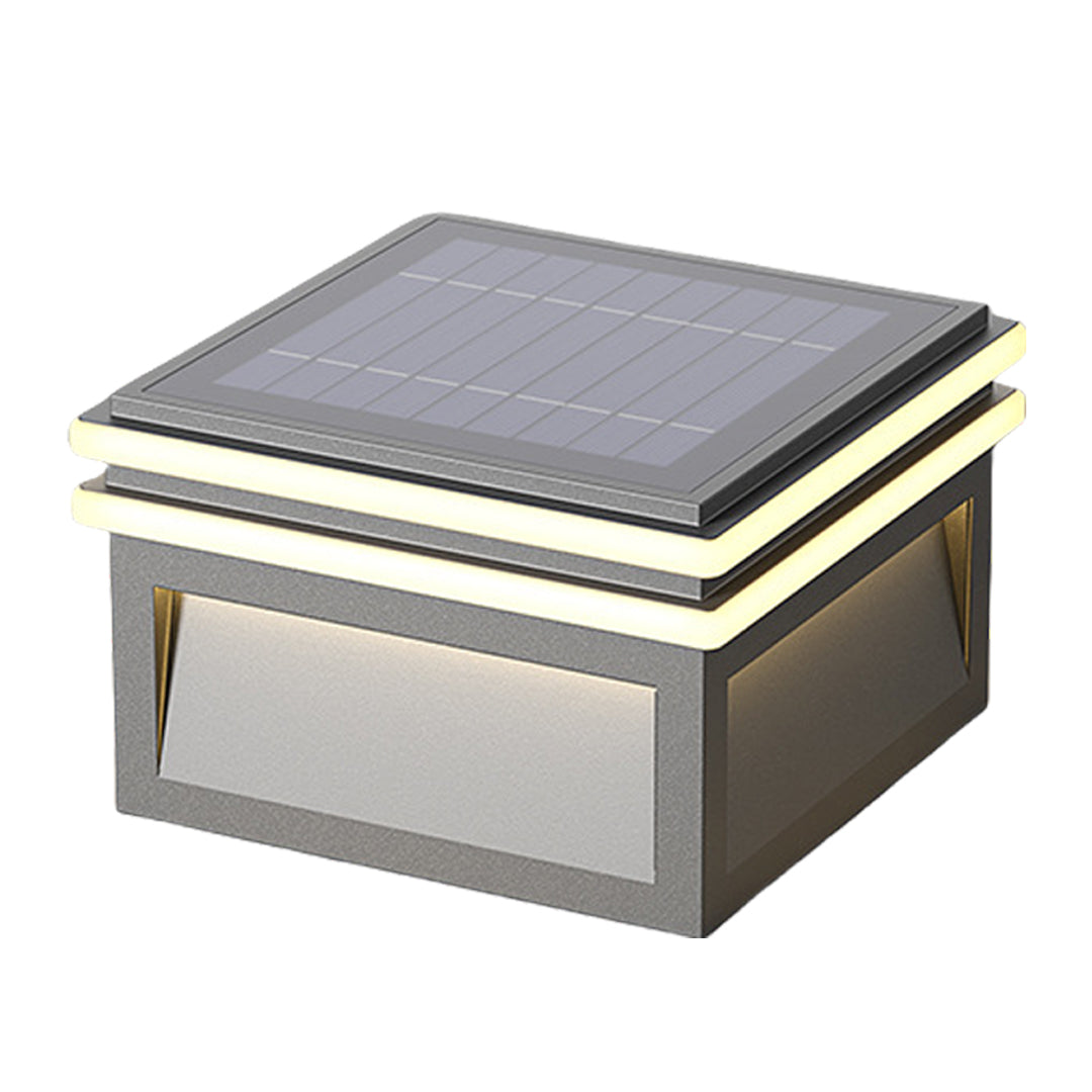 Metal pillar lights with a detailed base, showcasing sturdy and elegant outdoor design.