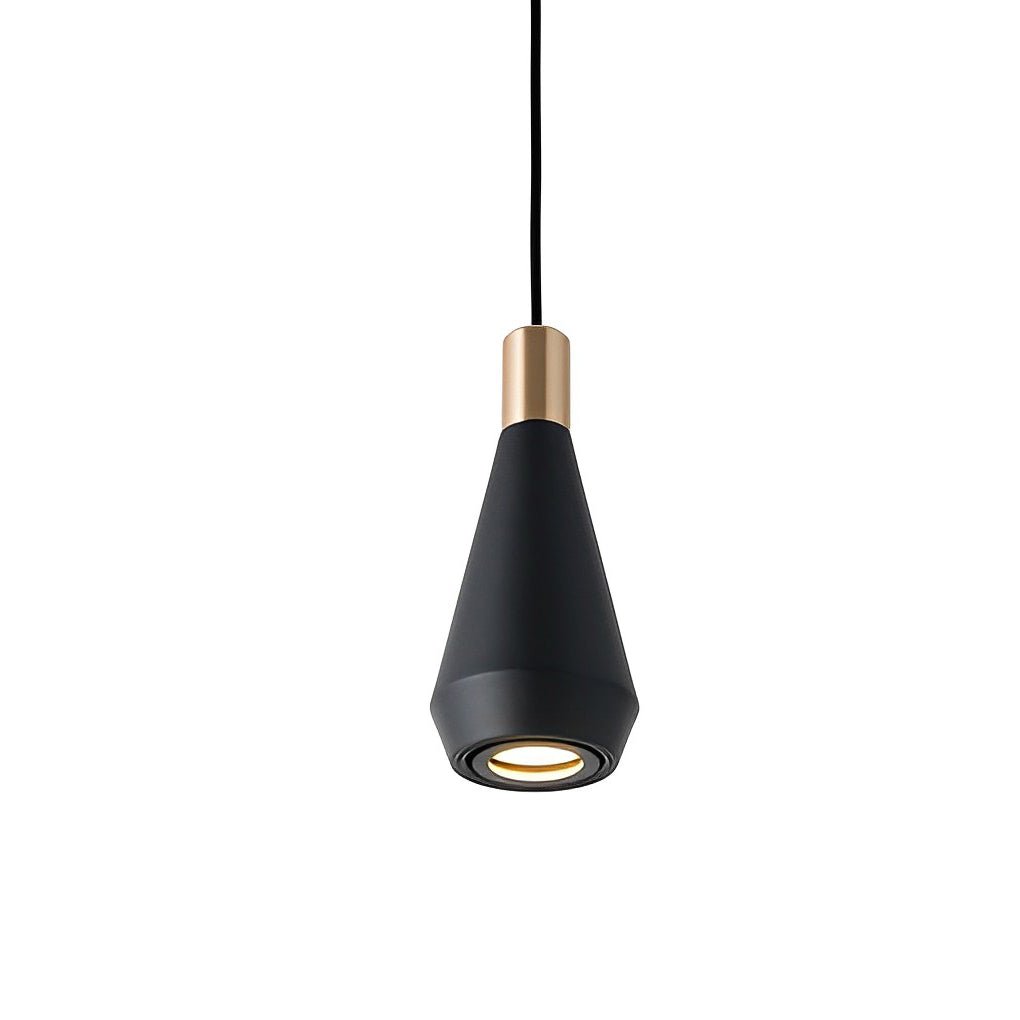 Black mini hanging pendant lights with narrow profile, ideal for accent lighting in modern interior spaces.