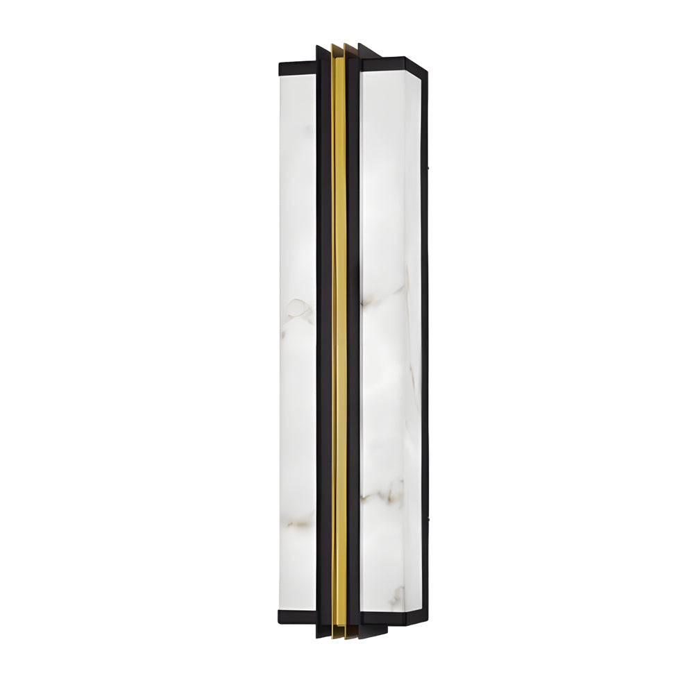 Minimalist vertical wall light product image isolated on white background for exterior lighting use.