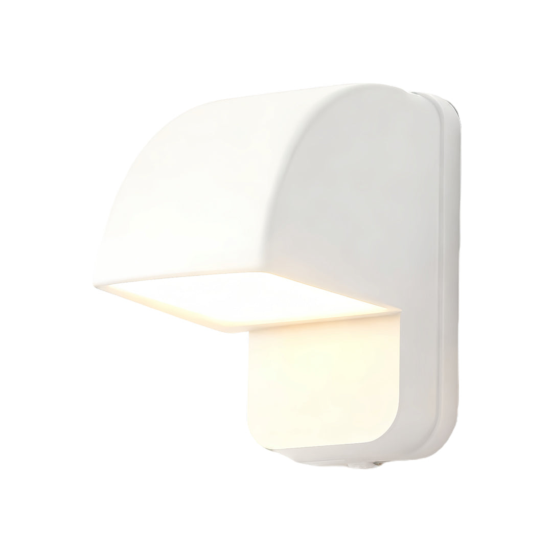 Minimalist wall industrial lights in white featuring clean geometric form and integrated LED