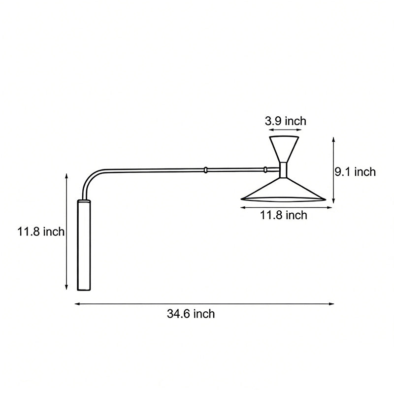 Minimalistic swing arm wall sconce with a clean, adjustable design, ideal for creating a warm and inviting atmosphere.
