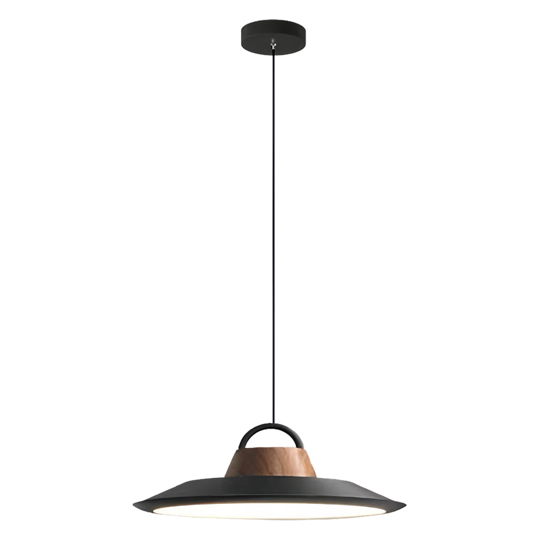 Modern single pendant lights for kitchen with black exterior and copper interior design elements