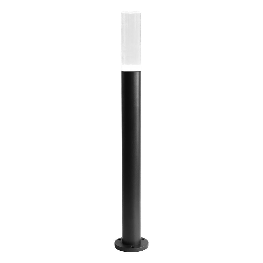 Modern bollard lighting with a close-up of the LED module and casing.