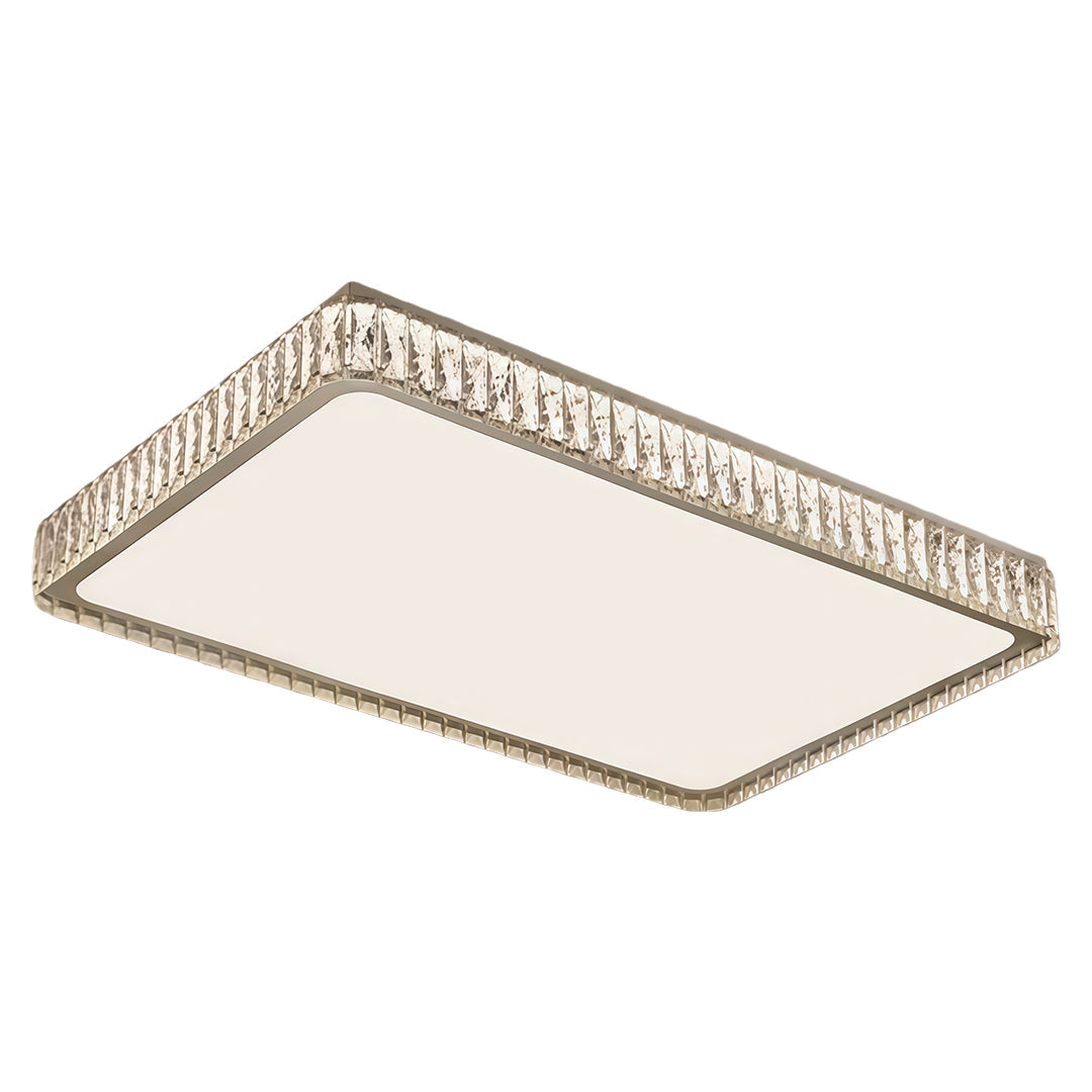 Transform your ceiling with modern crystal flush mount lighting, designed with a halo ring to bring warmth and sophistication to your home.