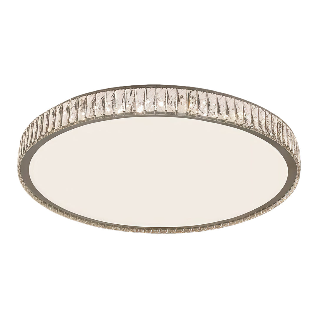 Enhance your home with modern crystal flush mount lighting, featuring a halo ring for soft, sparkling illumination and modern elegance.