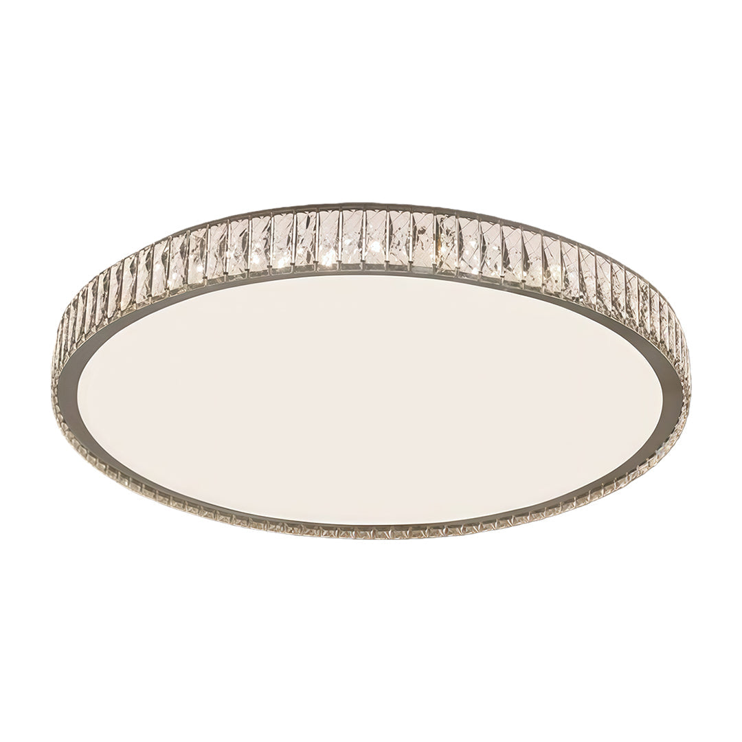 Upgrade your decor with modern crystal flush mount lighting, designed with a stunning halo ring to add sophistication and brilliance.