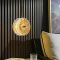 Modern Crystal Glass Disc Pendant Light with LED 1 - Light Round Hanging Lamp
