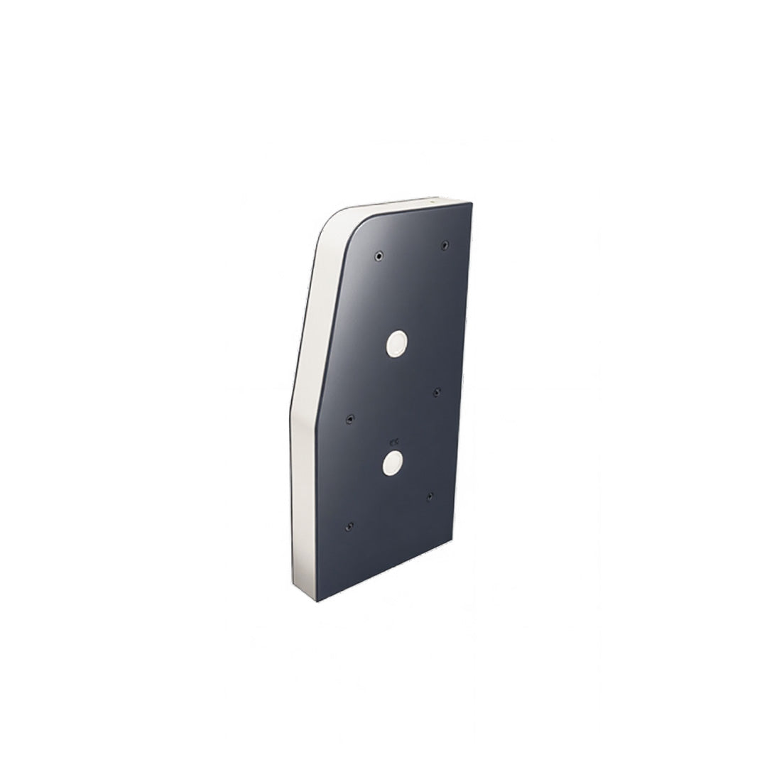 Modern deck lighting for steps with sleek curved design in white finish for illuminating pathways and stairs