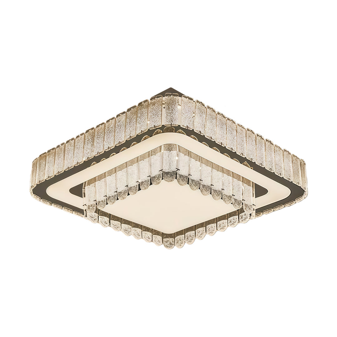 Illuminate your room with modern flush mount light fixtures, showcasing luxury crystal details for a glamorous and refined lighting experience.