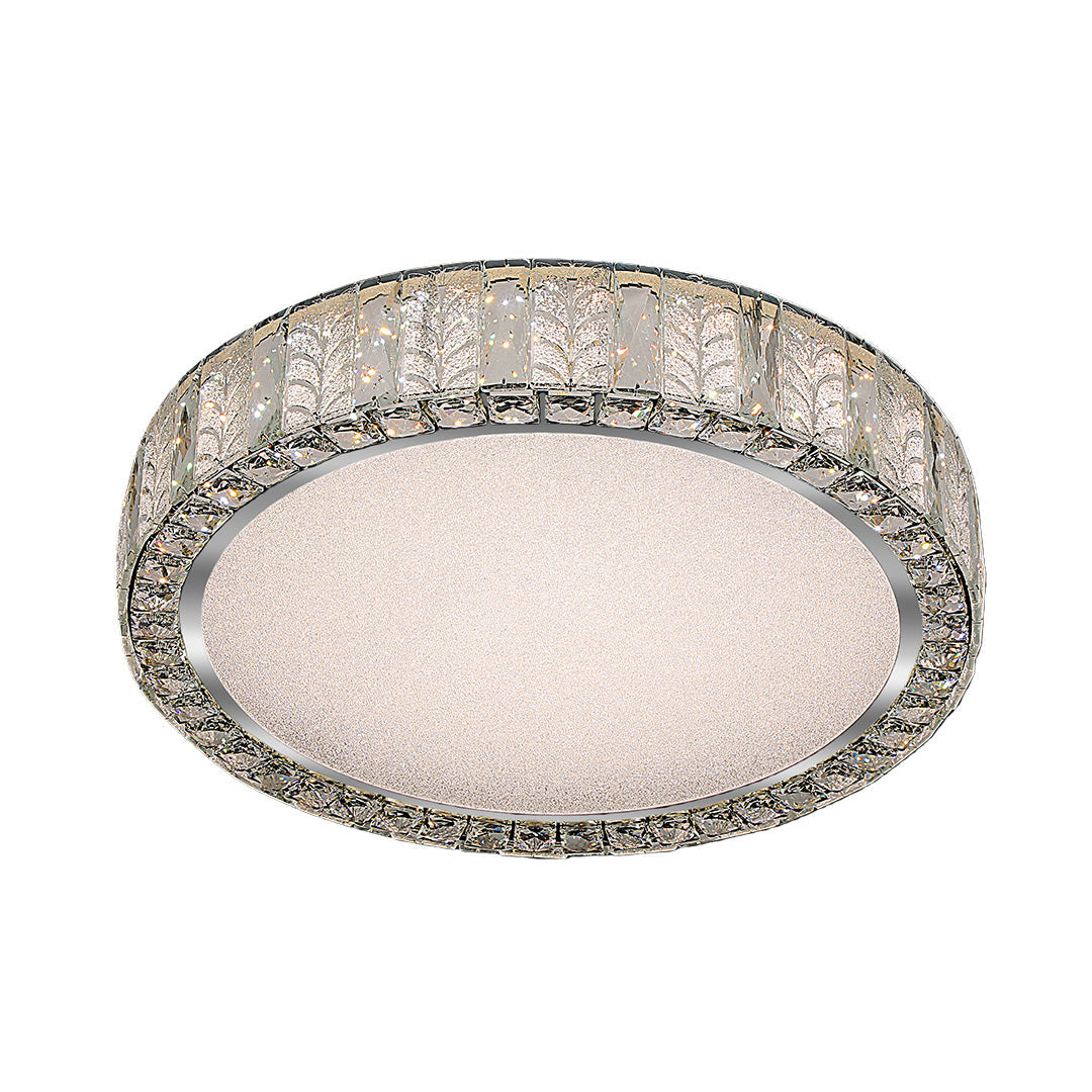 Illuminate your home with a modern gold flush mount ceiling light, featuring a stunning crystal leaf ring for elegant, timeless lighting.