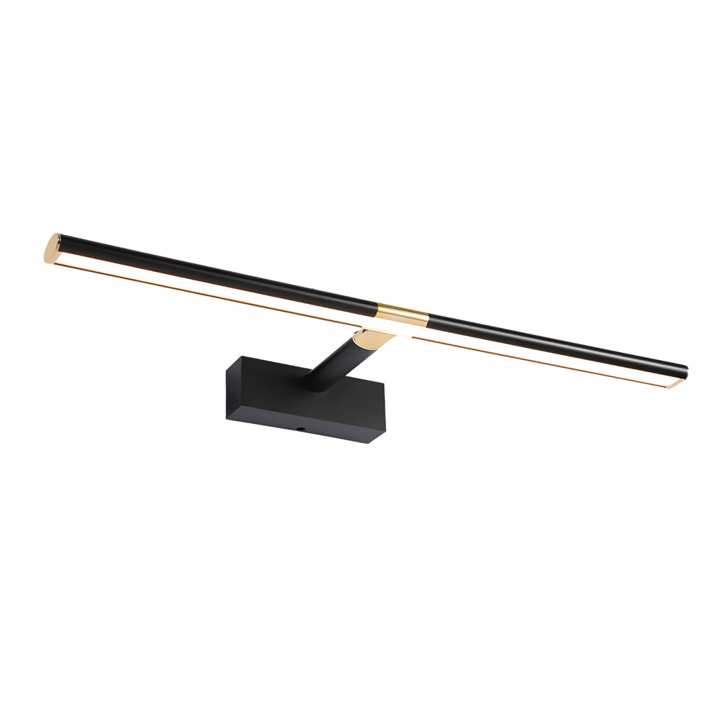 Modern LED vanity light designed for master bathroom use.