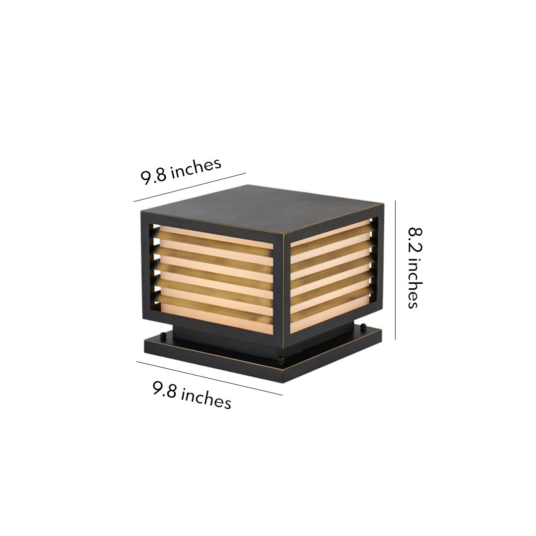 Technical diagram of modern lights for pillar, showcasing its geometric design and structural details.