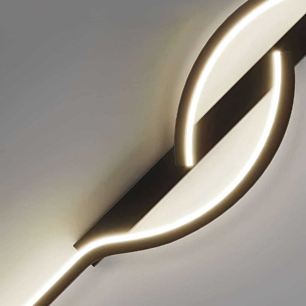Vertical modern linear wall sconce isolated on white background with gold finish.