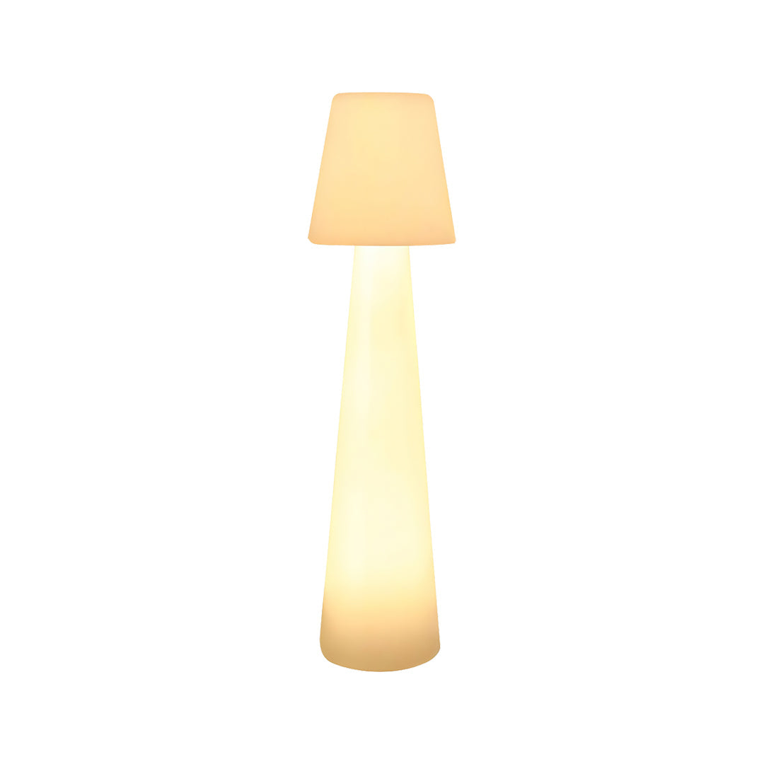 Modern minimalist floor lamp isolated on white background for contemporary outdoor lighting design.