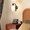 Modern Minimalist Single Black Cylindrical Glass Wall Sconce