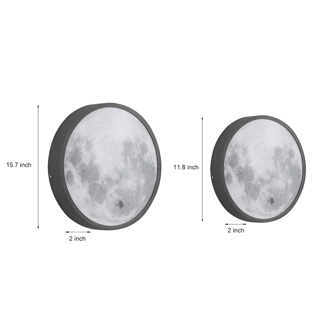 Modern moon wall light featuring two round fixtures with diameters 12.79 inches and 10.24 inches, perfect for indoor ambient lighting.