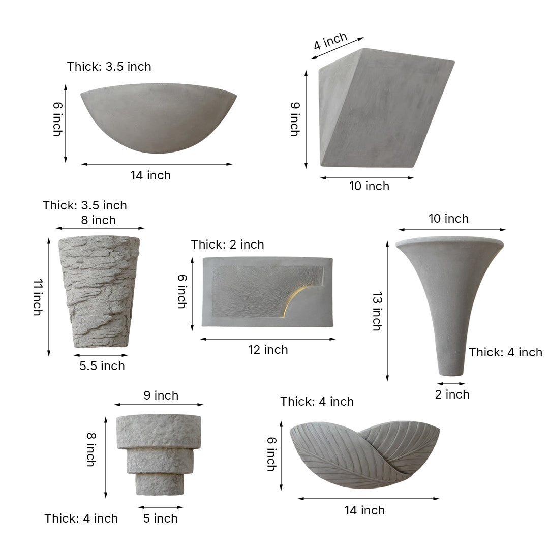 Modern night wall light with cone-shaped gray ceramic design creating elegant upward illumination
