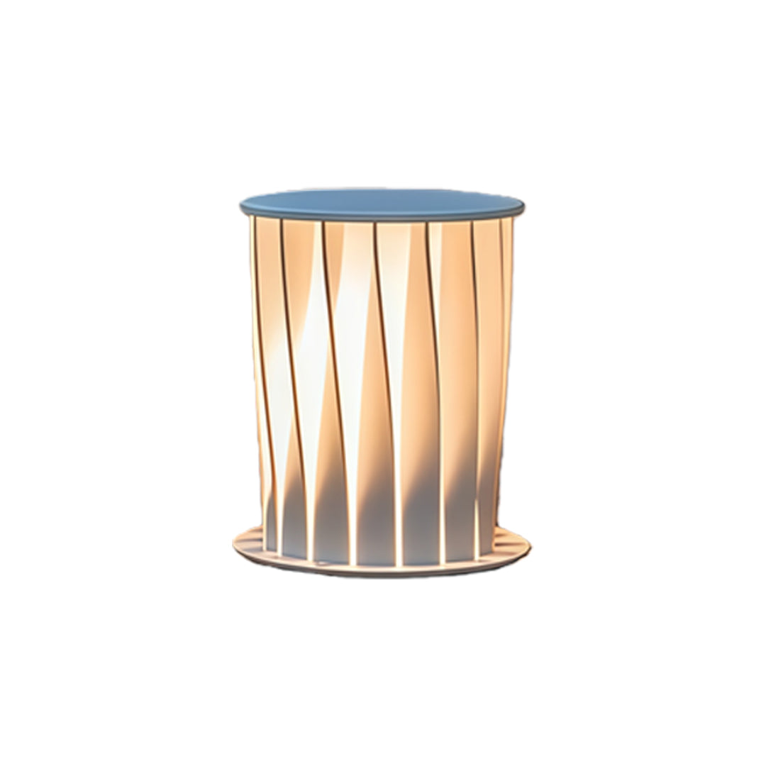Modern outdoor lanterns product image with short cylindrical design isolated on white background.