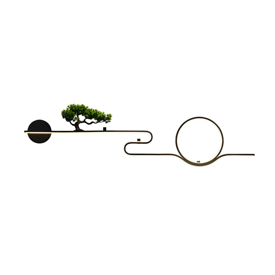 Modern outdoor wall lights product image with linear and circular LED elements.