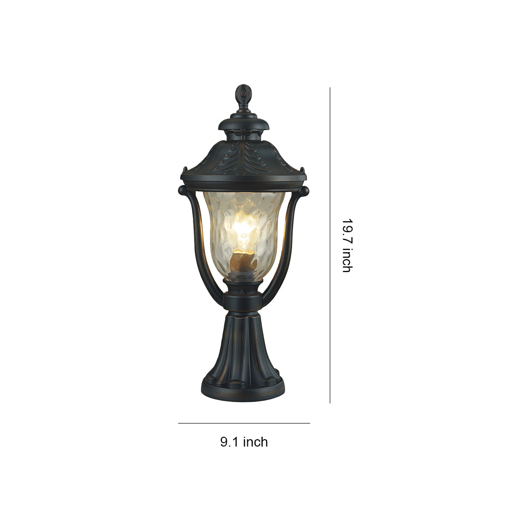 Modern pillar lights dimensions and installation guide, sleek contemporary design illustration