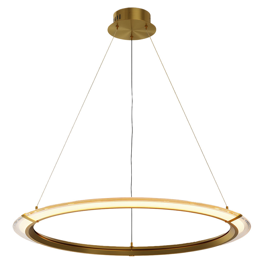 Modern round chandelier with a black finish, showcasing its elegant and sophisticated design.