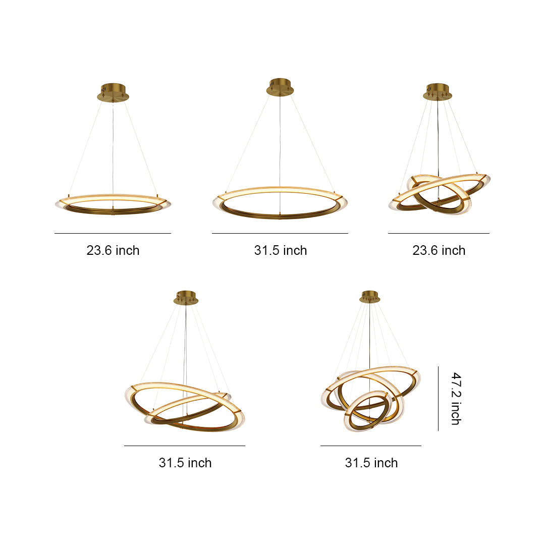 Modern round chandelier with a black finish, adding sophistication to a modern dining room.