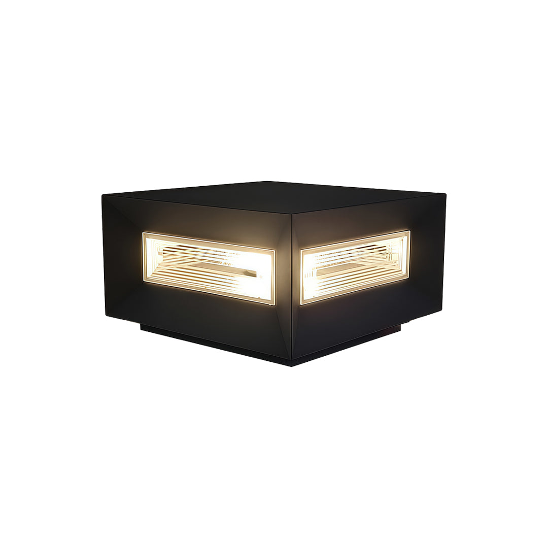 Enhance fences and gates with square pillar lights modern cube frame solar fence lights, energy-efficient and visually striking.