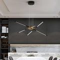 Modern Stepless Dimming Long LED Linear Sputnik LED Chandeliers - Gold/Black+Gold