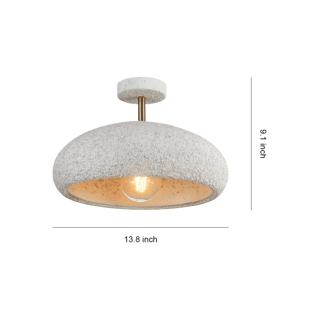 Modern white semi flush ceiling lights with a textured surface and a warm light glow, perfect for contemporary interiors.