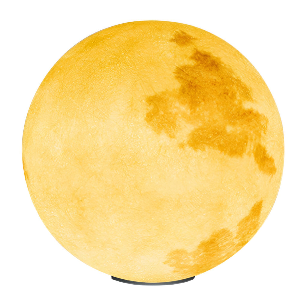 Moon pillar lights with detailed moon texture, isolated on white background.