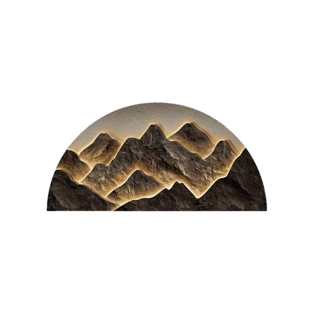 Mountain LED wall light with a side view highlighting its mountain silhouette.