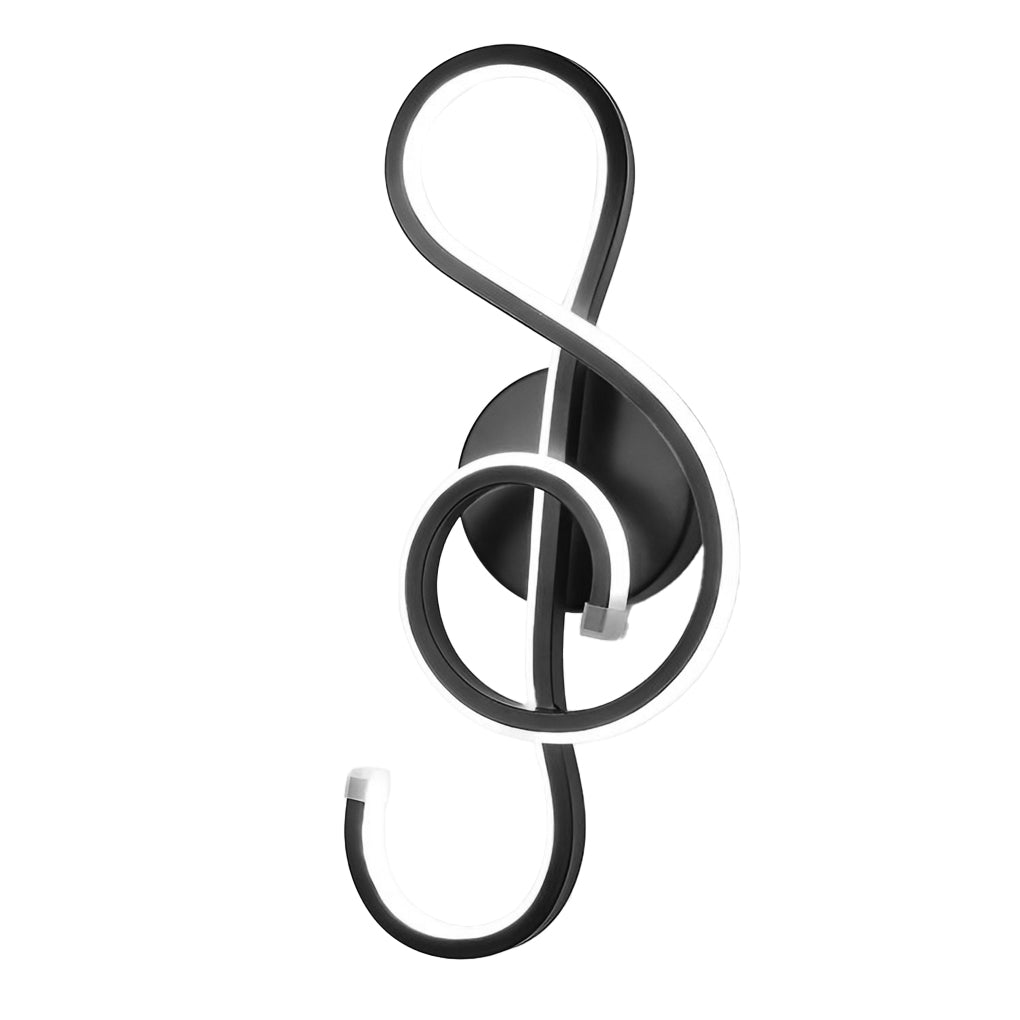 Musical note wall light base with a close up of the round design.