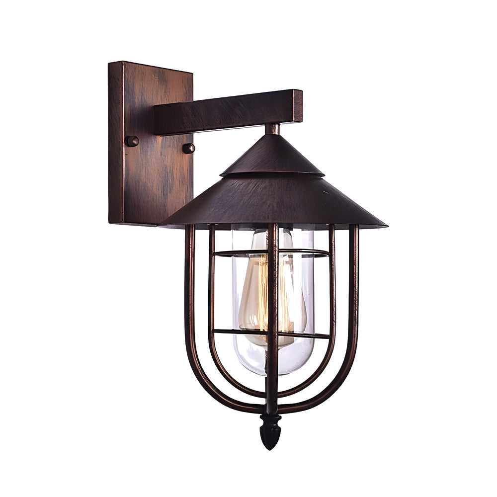 Bronze-finish nautical wall sconce with wall-mounted arm, displayed as a clean product cutout.