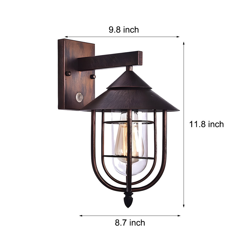 Nautical wall sconce dimension diagram showing height, width, and projection for accurate installation planning.