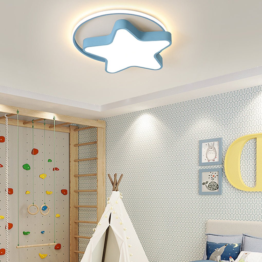 Nordic Creative Five - pointed Star Design Three Color Dimming LED Ceiling Lamp