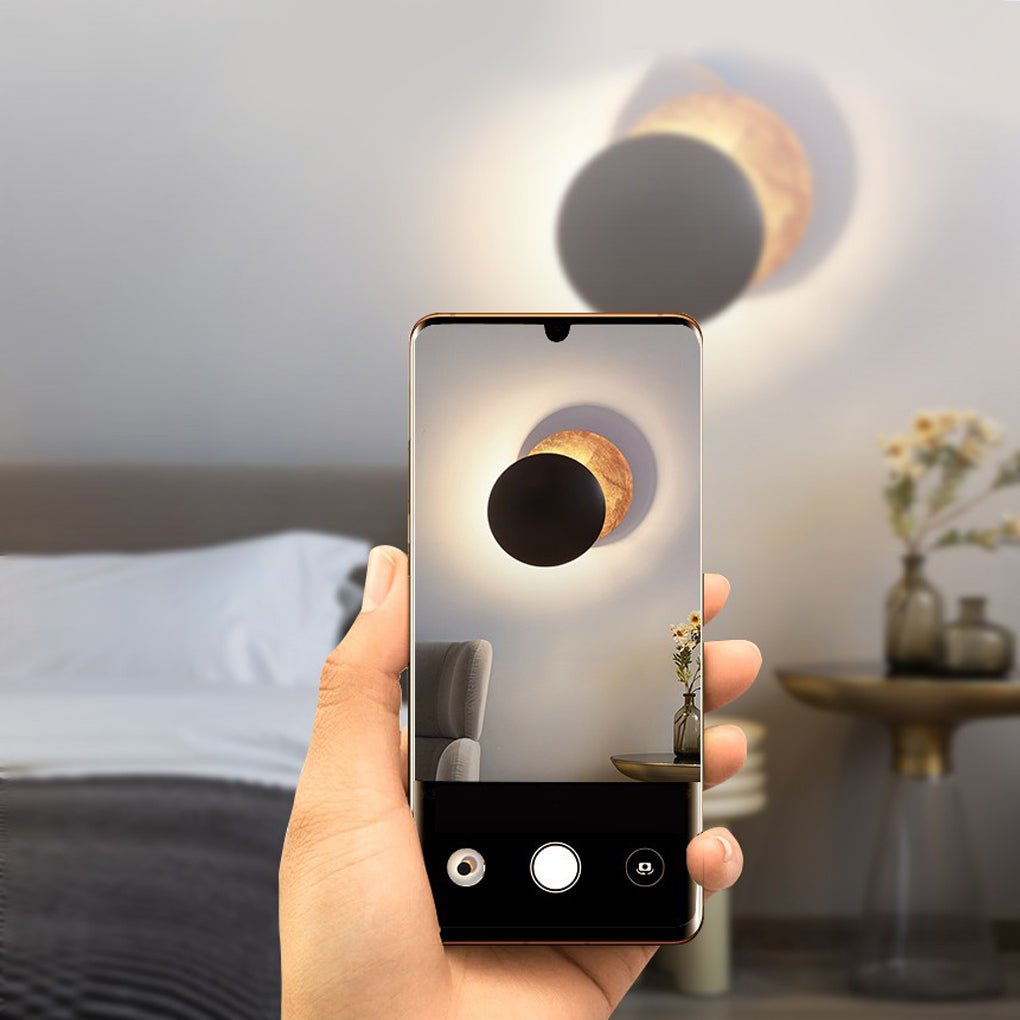 Nordic Minimalist Unique Rotatable Moon - like Design LED Wall Lamp for Bedside Aisle Stairs